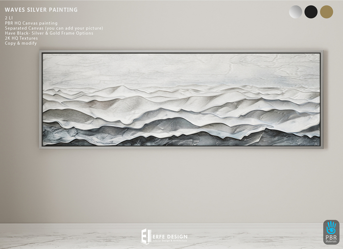 Waves Silver Painting 2 LI  Rectangle [Erfe Design]