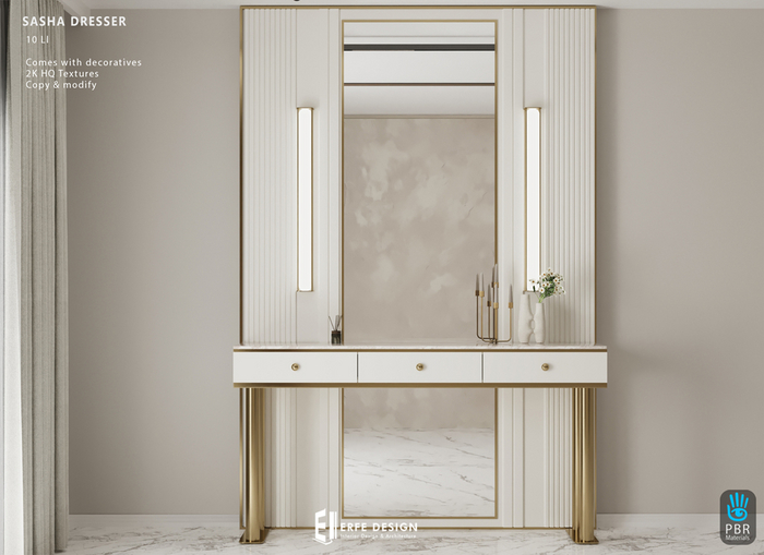 Sasha Dresser with decors 10 LI PBR Erfe Design] 