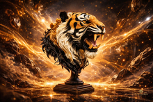 Roaring Tiger Bust – Fierce Wildlife Sculpture