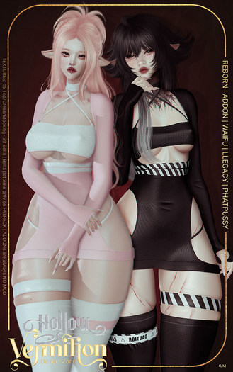 - Vermilion x Hollow - Danger Zone - Stocking [White]