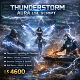 Thunderstorm Aura Controller LSL Script (Full Perm) – Lightning, Thunder, Particle Effects System for Second Life Avatar