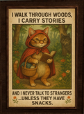 Fluffingtons Cat Art - Little Red Riding Hood Frame