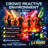 Crowd Reactive Environment System LSL Script (Full Perm) – Dynamic Lighting, Smart Particle Effects,Auto Crowd Detection