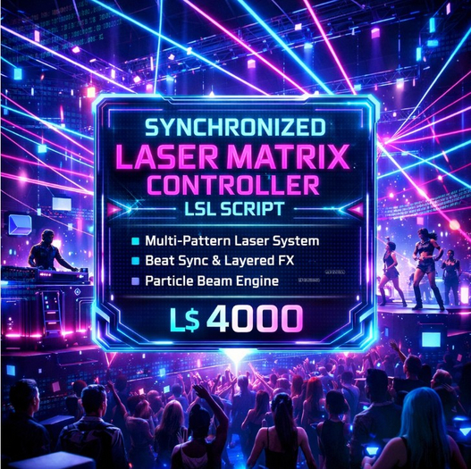 Synchronized Laser Matrix Controller LSL Script – Advanced DJ Stage Lighting System | Multi-Pattern, Beat Sync, Particle