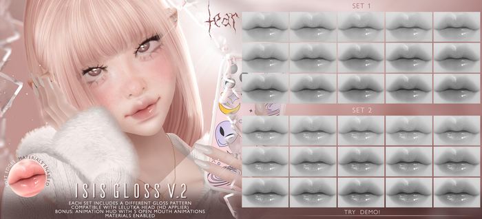 DEMO [TEAR] Isis Gloss v.2 - Lel HD Applier