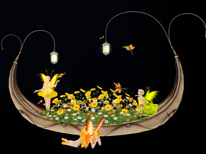 MC Spring Gondola Sparkle Floral Fairies