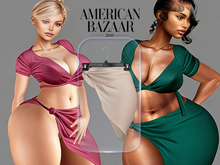 (AMERICAN BAZAAR) Pareo Skirt Beige