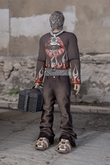 Curdory brown with rips/flamespidershirt