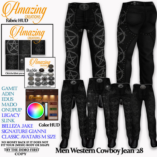 AmAzInG C Men Western Cowboy Jean 28