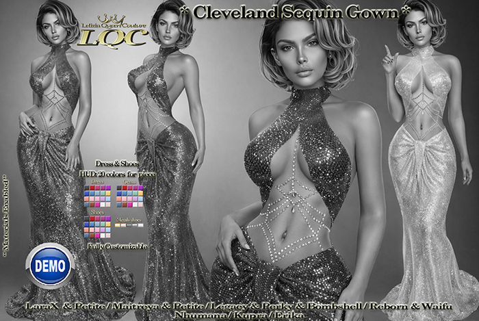 DEMO ♕ *LQC* Cleveland Sexy Sequin Gown♕ 