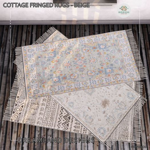 DD Cottage Crate Fringed Rug Set