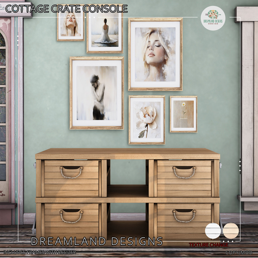 DD Cottage Crate Console Table Set