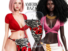 (AMERICAN BAZAAR) Pareo Skirt Hibiscus