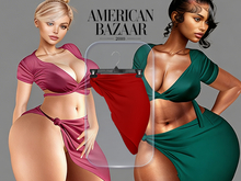 (AMERICAN BAZAAR) Pareo Skirt Red