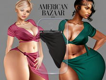 (AMERICAN BAZAAR) Pareo Skirt Black
