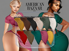(AMERICAN BAZAAR) Pareo Skirt Plain FATPACK