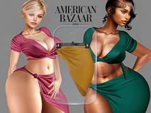 (AMERICAN BAZAAR) Pareo Skirt Mustard
