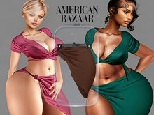 (AMERICAN BAZAAR) Pareo Skirt Chocolat