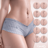 CAROLG. - Sea-Themed Navel Tattoo Set - 10 Designs