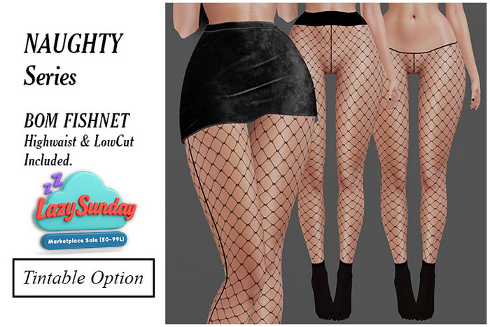 LAZY SUNDAY : BOM Fishnet NAUGHTY Set