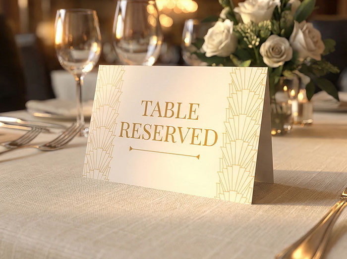 Reserved Table Card