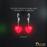 *DLUXE* DINKIE'S DARK LOVE TWINKLE EARRINGS* Red Heart