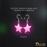 *DLUXE* DINKIE'S DARK LOVE TWINKLE EARRINGS* Pink Star