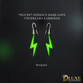 *DLUXE* DINKIE'S DARK LOVE TWINKLE EARRINGS* Green Flash