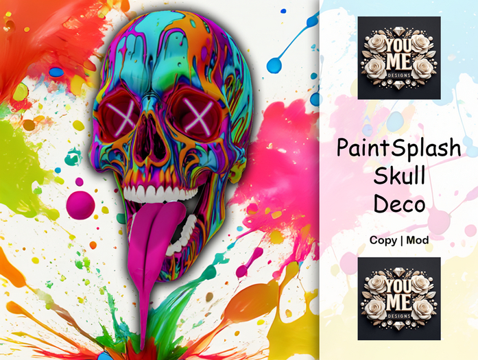 {You&Me Designs} Skull Paint Splash
