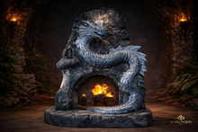 Serpent Dragon Fireplace – Mythical Stone Guardian Hearth