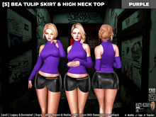 [S] Bea Tulip Skirt & High Neck Top Purple