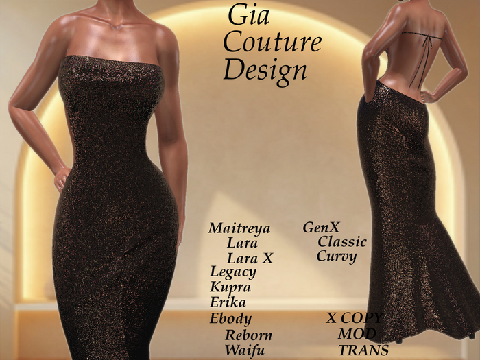 "GCD" Cheyanne Shimmering Gown Rose Gold