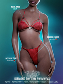 Diamond Rhythm Swimwear by LAP (Red)