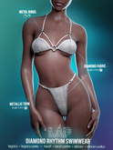 Diamond Rhythm Swimwear by LAP (Silver)