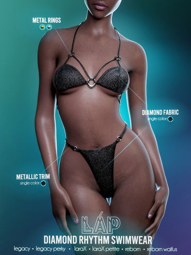 Diamond Rhythm Swimwear by LAP (Black)