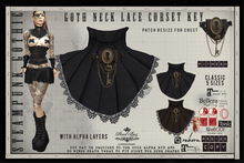 PIXEL BOX - Steampunk Goth Neck Lace Corset Key