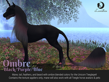 Lunistice: Ombre Mane & Fluff - Black/Purple/Blue (Teeglepet)