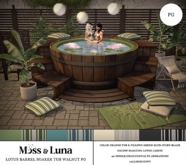 Moss & Luna- Lotus Barrel Soaker Tub PG FATPACK (add)