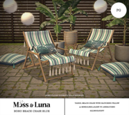 Moss & Luna- Boho Beach Chair Blue (add)