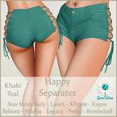 GoodVibes Happy Shorts Khaki Teal