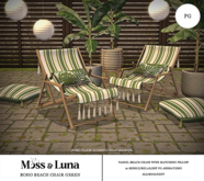 Moss & Luna- Boho Beach Chair Green (add)