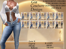 "GCD" Pepita Frayed Top Jeans FAT PACK