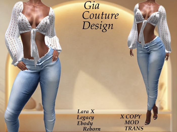 "GCD" Pepita Frayed Top Jeans #5