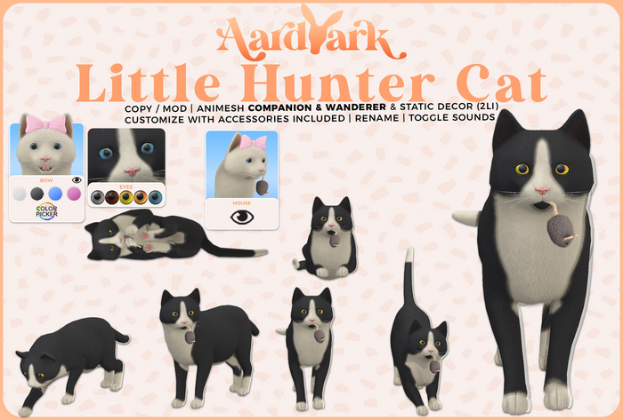 Aardvark : Little Hunter Cat - Tuxedo