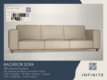 Infinite - Bachelor Sofa (PG) - Bento Animated PBR Sofa (10 Fabric / 7 Base Options)