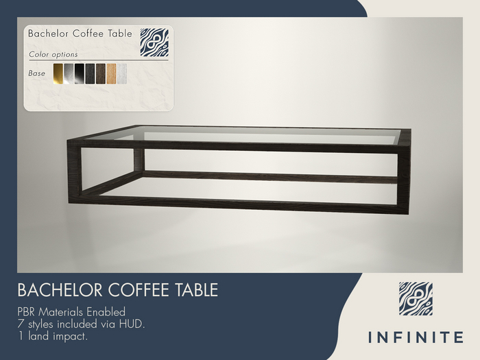Second Life Marketplace - Infinite - Bachelor Coffee Table - PBR Coffee ...