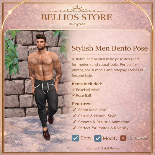 Bellios Store- Pose Bento Men  casual 01 cx