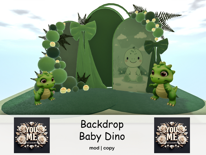 {You&Me Designs} Dino Green Backdrop