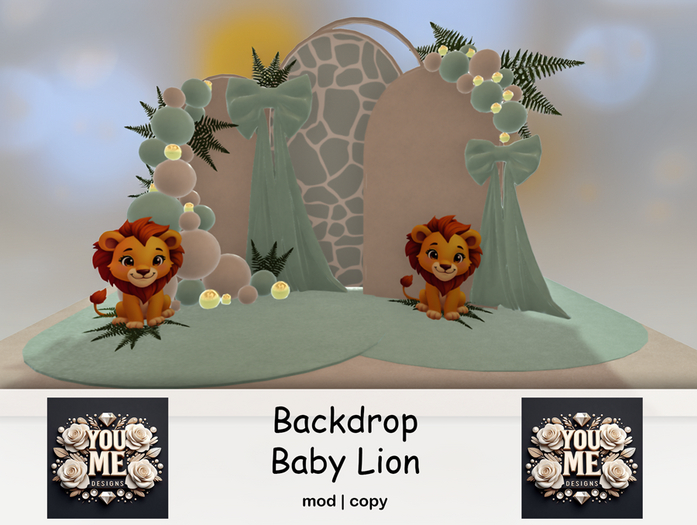 {You&Me Designs} Lion Beige Backdrop