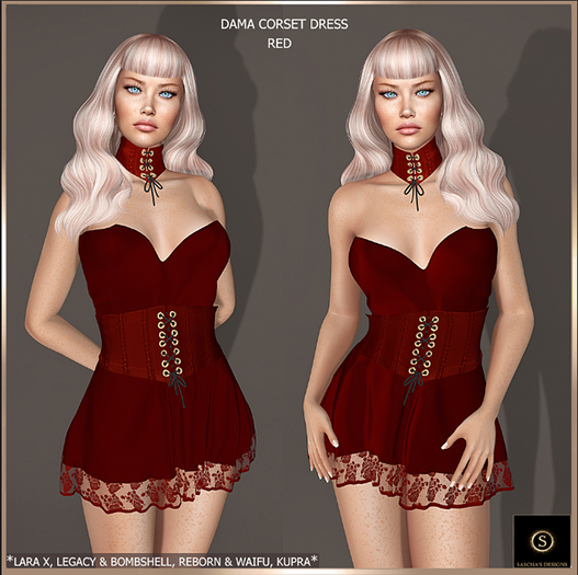 SAS - Dama Red Corset Dress (LaraX & MB)